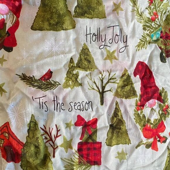 Christmas House Holiday Gnome Holly Wreath Print Shabby Chic Fashion Scarf OSFM - Picture 4 of 4